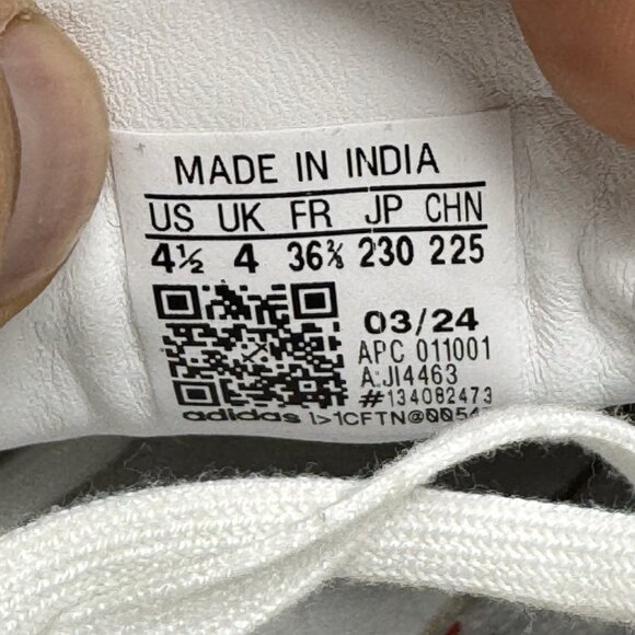 Adidas Samba OG 'White Collegiate Red Gum' JI4463  Size 4.5 - Picture 7 of 8